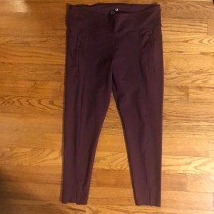 Worn-GapFit size large wine color yoga pants